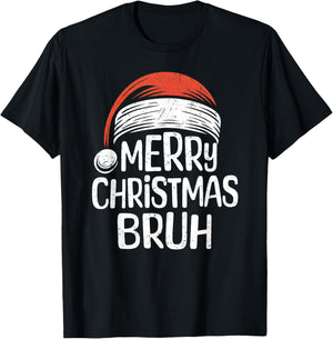 Merry Christmas Bruh Santa Meme Funny Saying for Boys Men T-Shirt - T-Shirt | Black