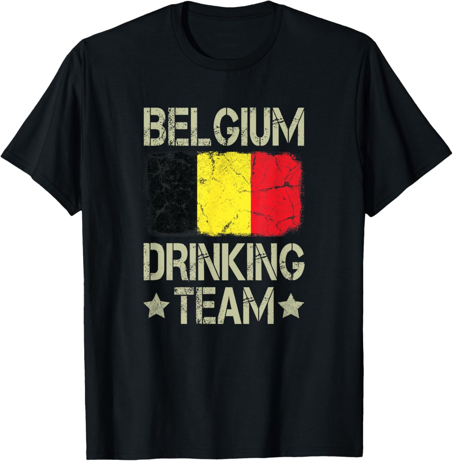Belgium Drinking Team Belgian Flag Funny Drinking T-Shirt - T-Shirt | Black