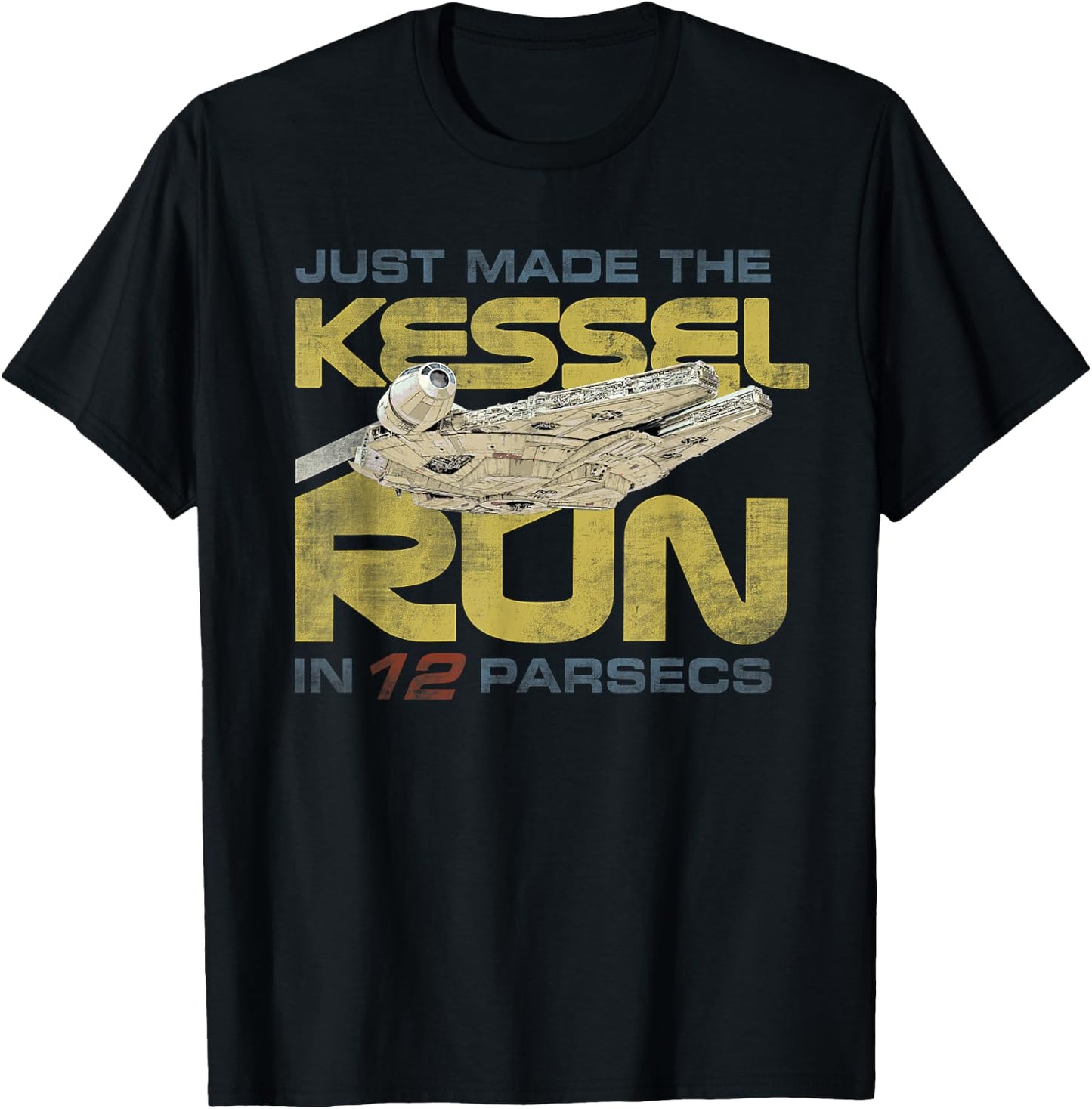 Star Wars Millennium Falcon Kessel Run 12 Parsecs T-Shirt - T-Shirt | Black
