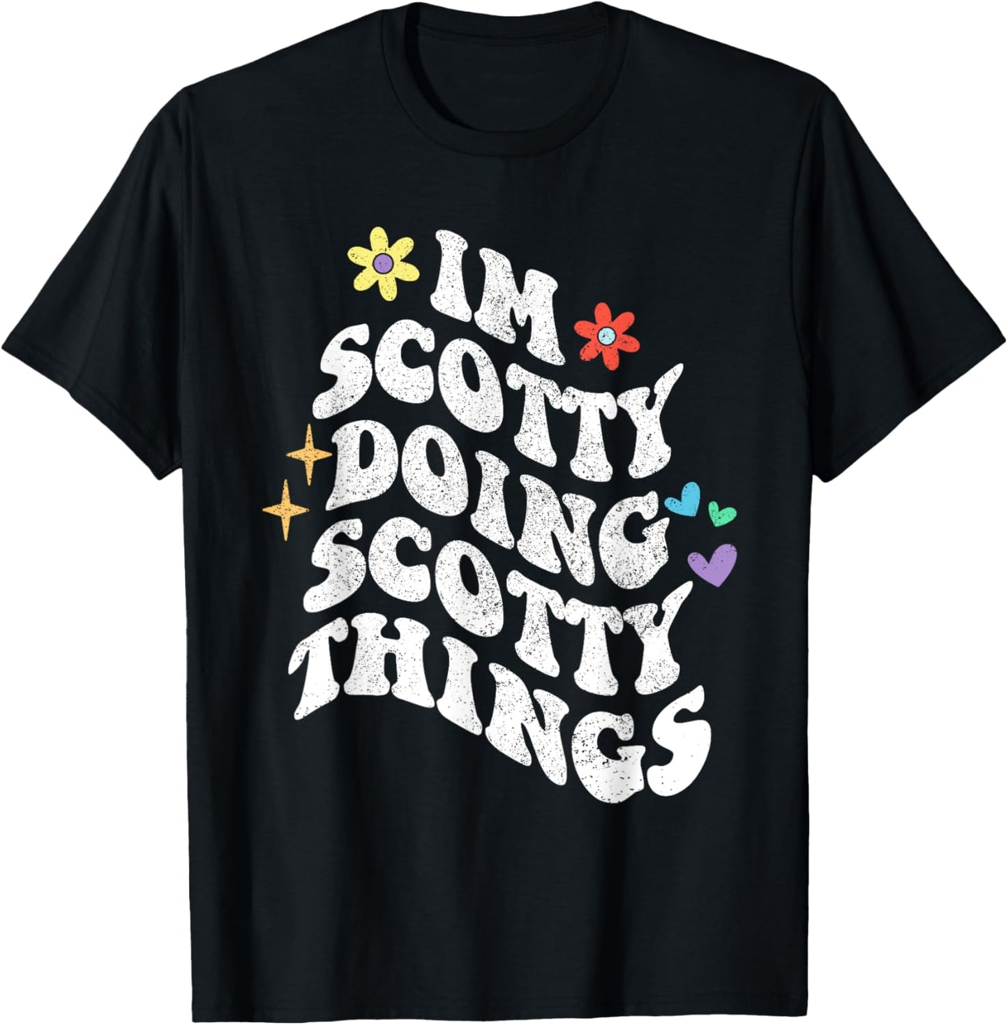 Retro Groovy Im Scotty Doing Scotty Things Funny Mother's T-Shirt - T-Shirt | Black