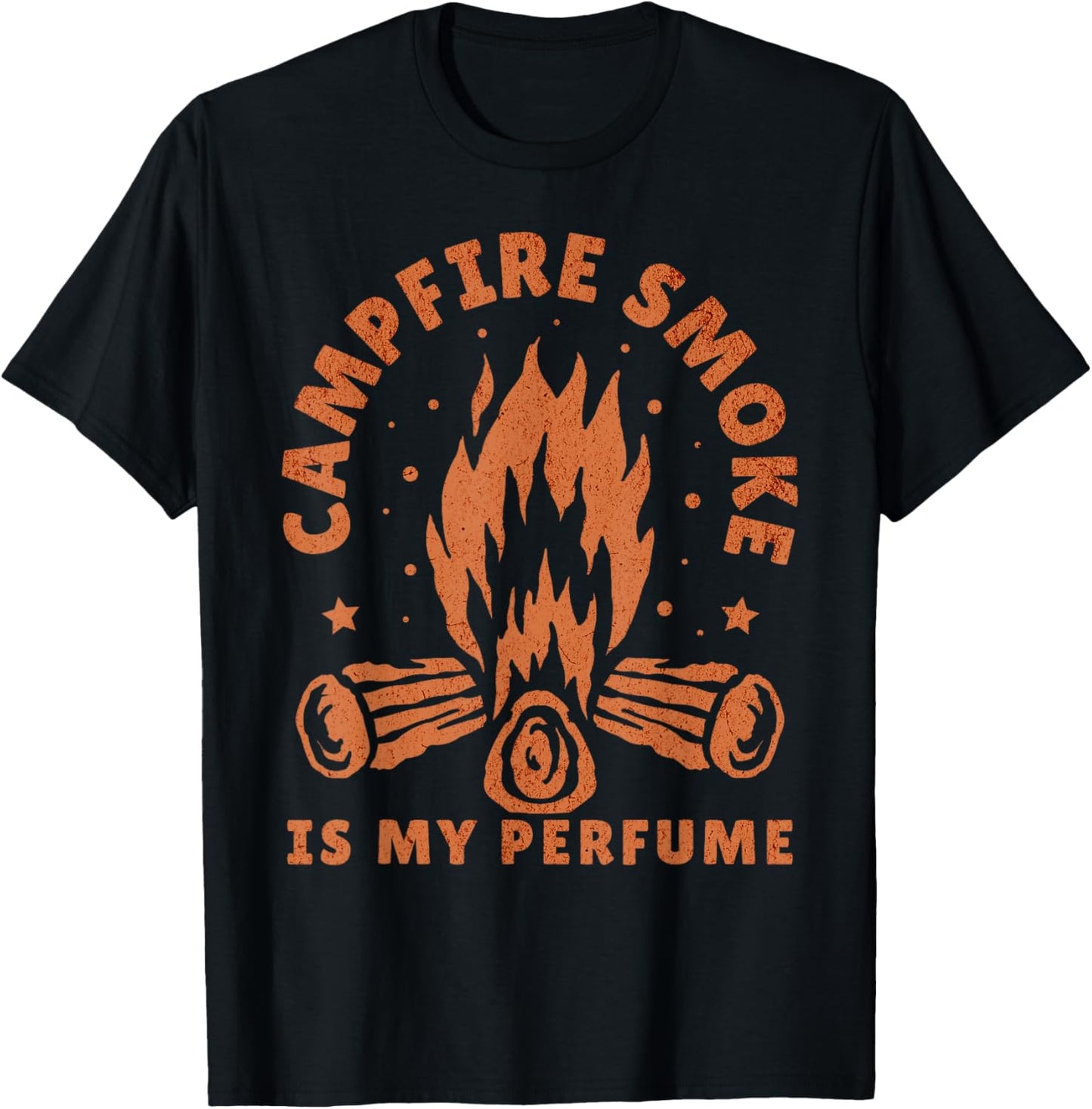 Campfire Smoke Is My Perfume Funny Camping Bushcraft Camper T-Shirt - T-Shirt | Black