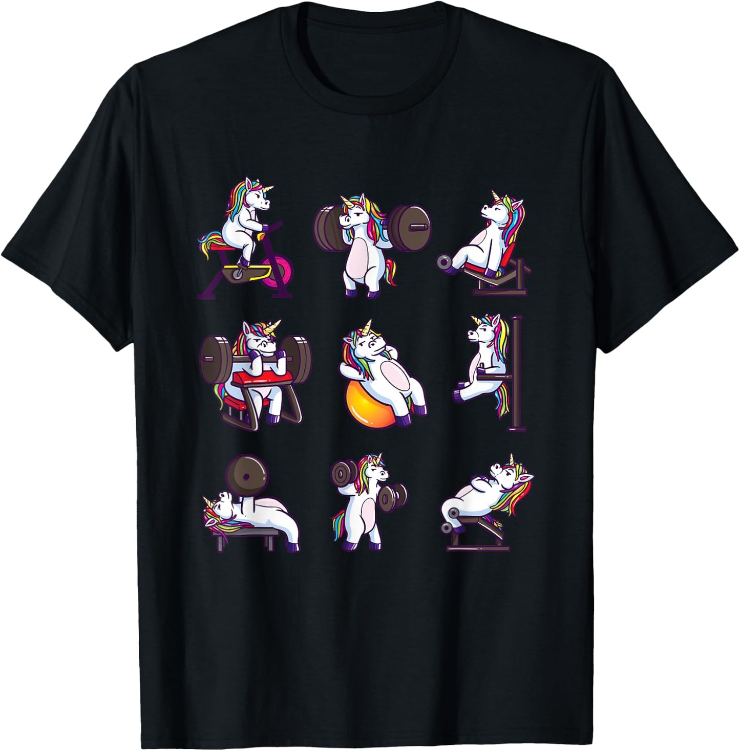 Unicorn Weightlifting Powerlifting Gym Workout Girls Gift T-Shirt - T-Shirt | Black
