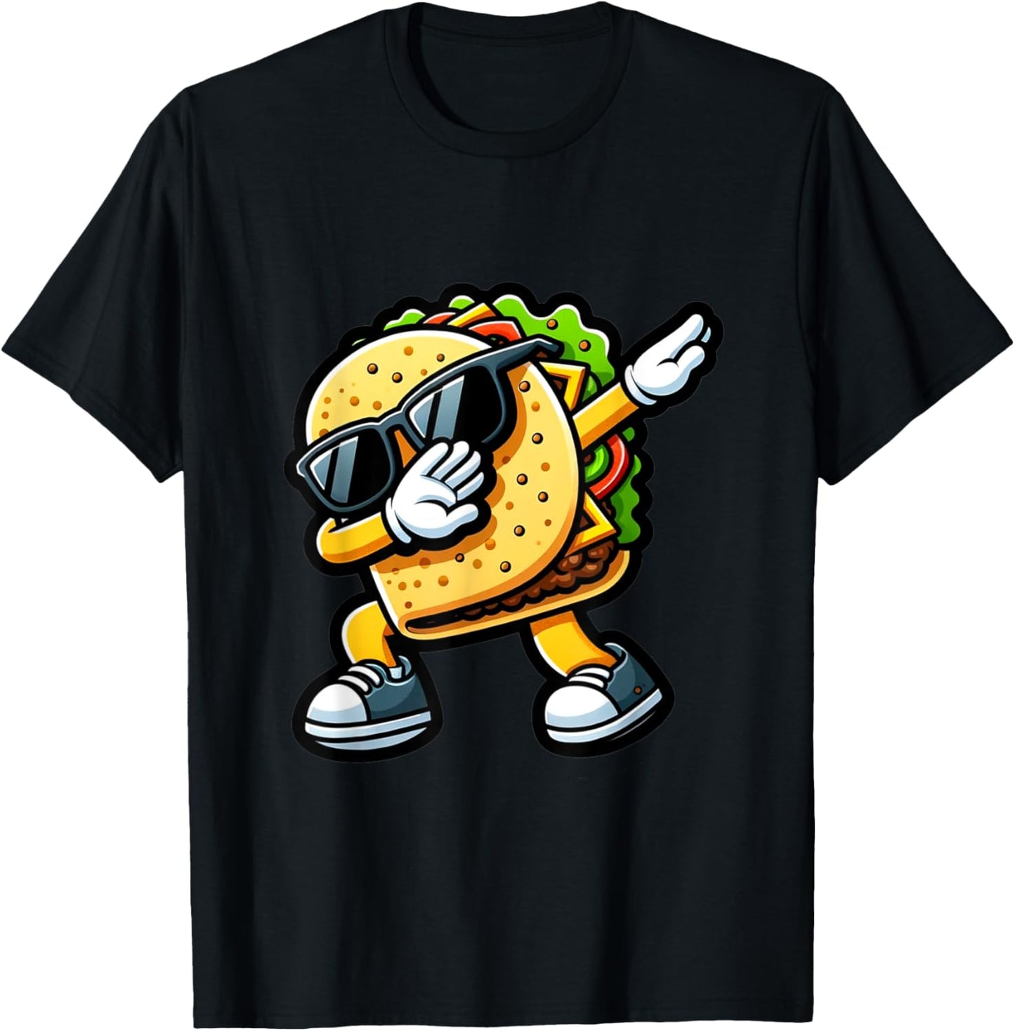 Mexican Food Dabbing Taco T-Shirt - T-Shirt | Black