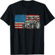 Farm Tractor American Flag Patriotic Proud Farmer T-Shirt - T-Shirt | Black