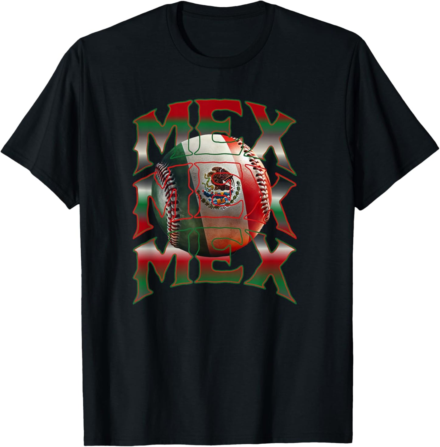 MEX Mexico Baseball Player Mexican Flag Béisbol Liga Team Mx T-Shirt - T-Shirt | Black