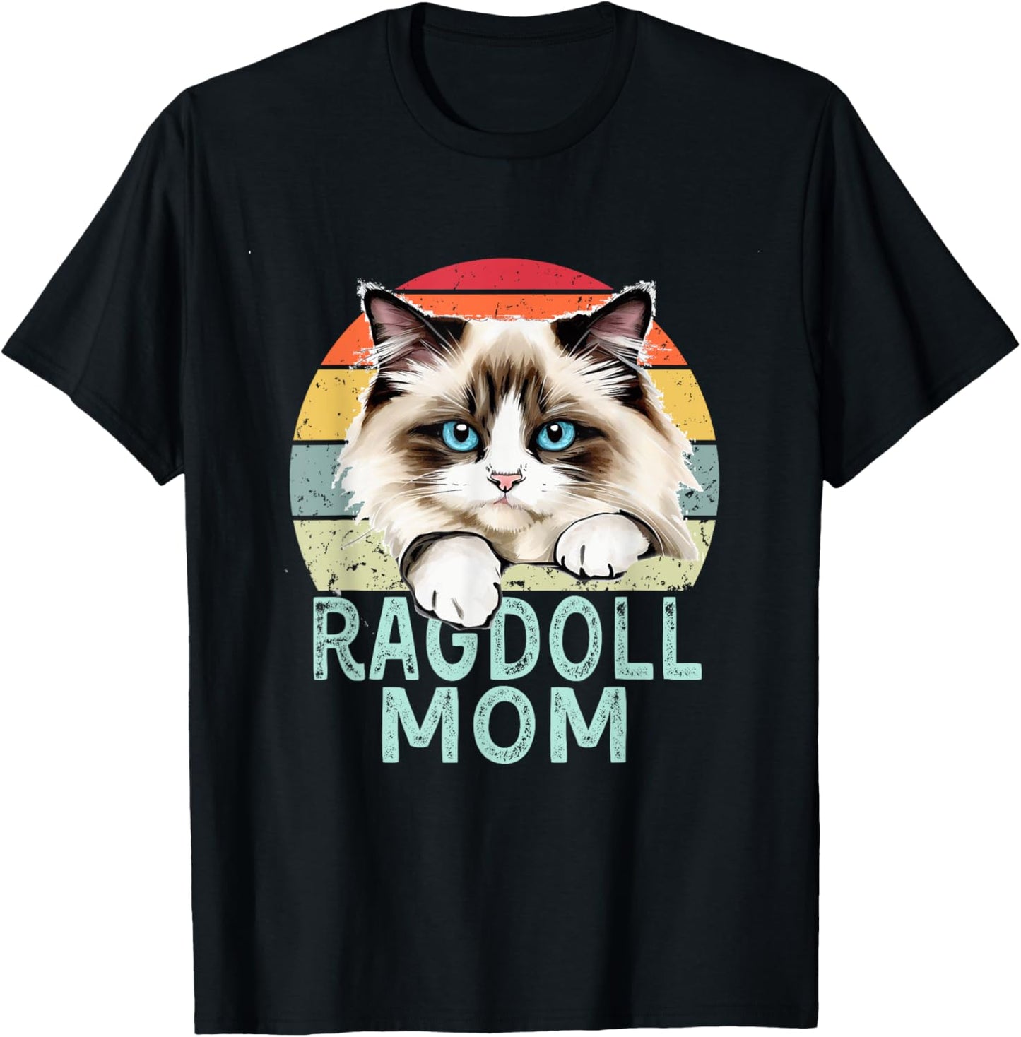 Ragdoll Cat Mom Retro Vintage Funny I Love My Ragdoll Cat T-Shirt - T-Shirt | Black