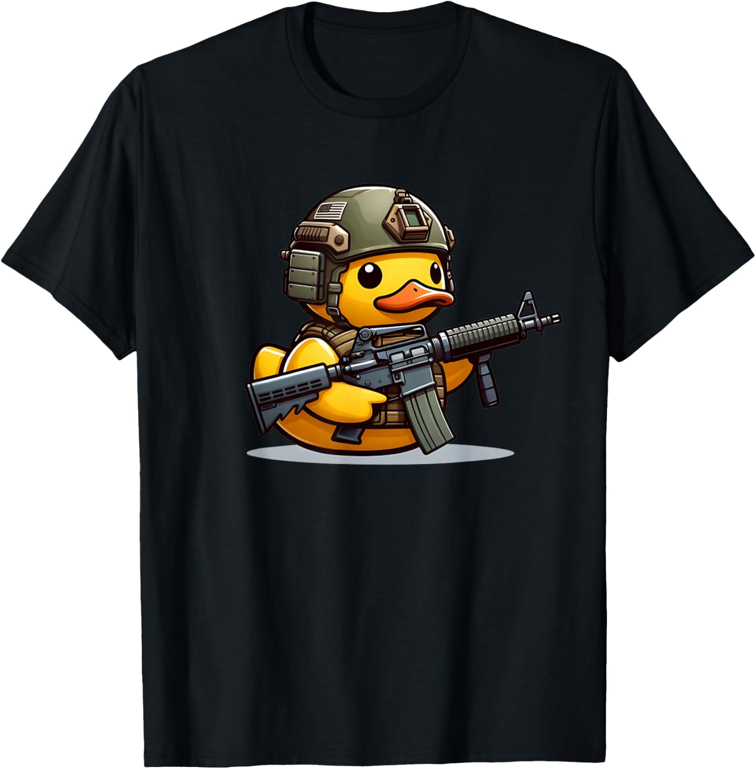 Funny Duck Tactical Rubber Duck Military Yellow Duck T-Shirt - T-Shirt | Black