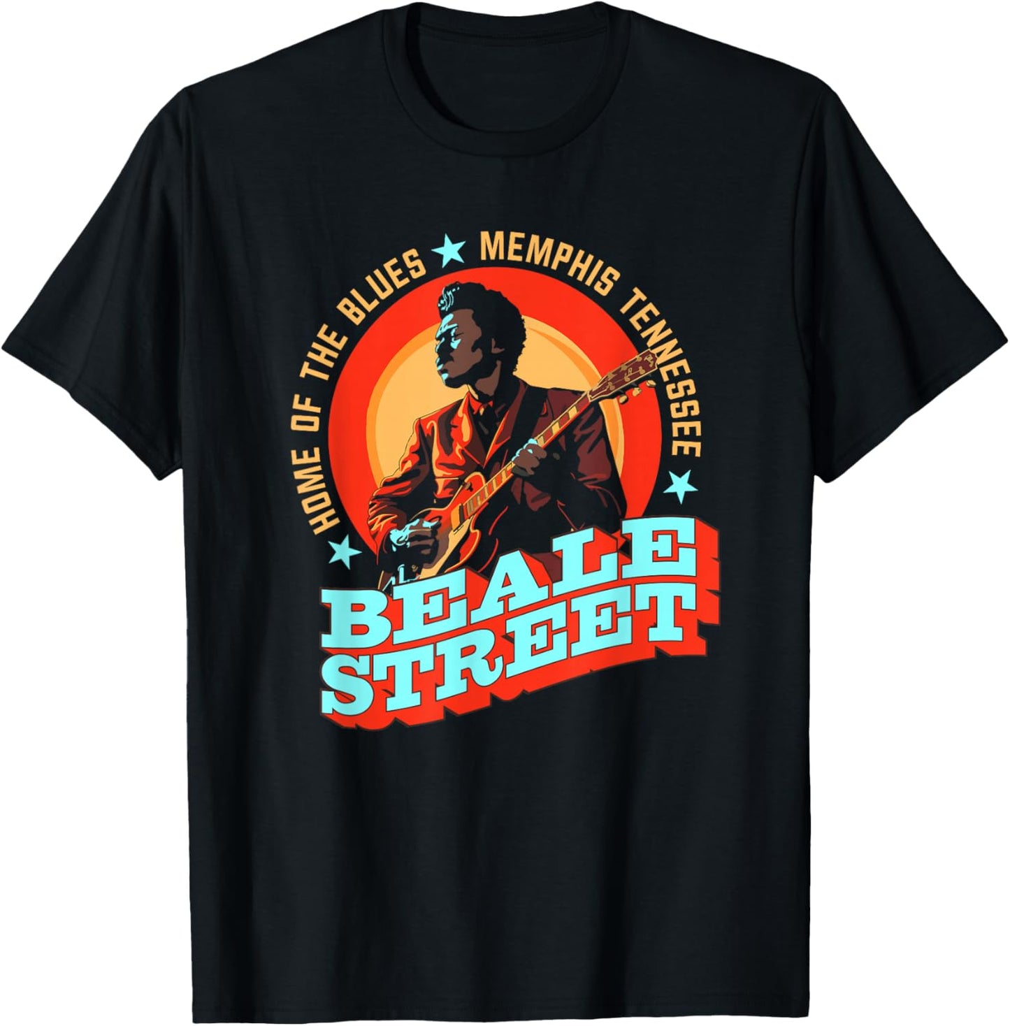 Beale Street Memphis - Guitarist Souvenir T-Shirt - T-Shirt | Black