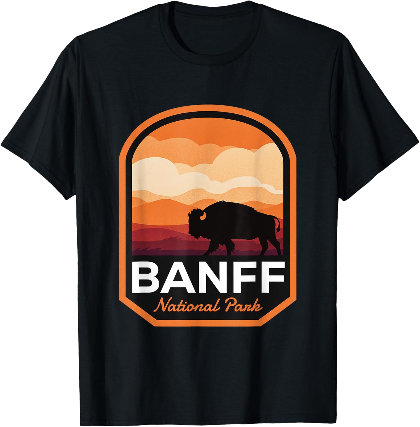Banff National Park Alberta Bison T-Shirt - T-Shirt | Black