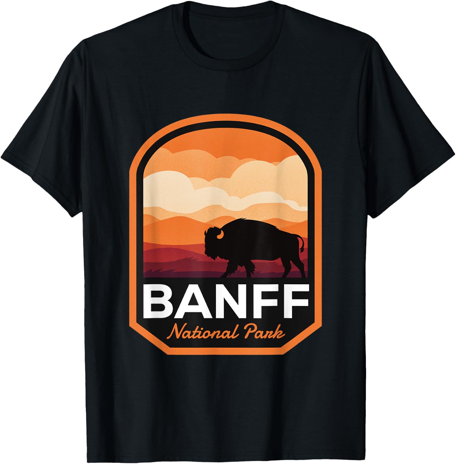 Banff National Park Alberta Bison T-Shirt - T-Shirt | Black