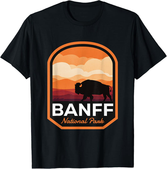 Banff National Park Alberta Bison T-Shirt - T-Shirt | Black