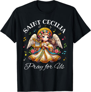 Saint Cecilia Catholic Patroness of Music and Musicians Kids T-Shirt - T-Shirt | Black
