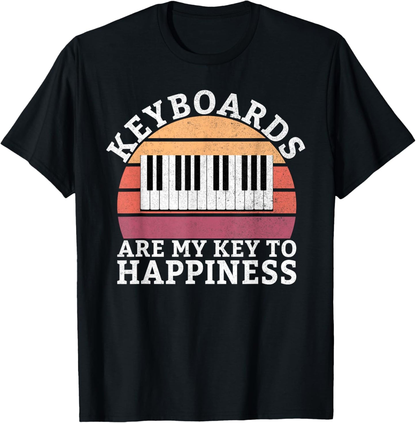 Keyboards are my Key to Happiness Keyboard Player T-Shirt - T-Shirt | Black