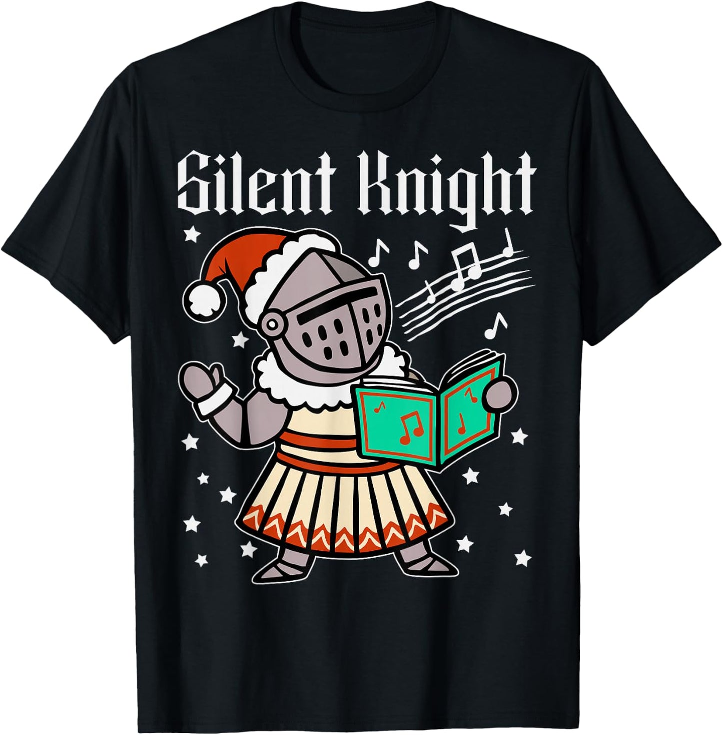 Silent Knight Christmas Medieval Templar Xmas Costume T-Shirt - T-Shirt | Black
