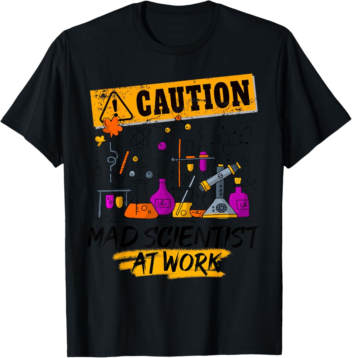 Science Teacher Mad Scientist Halloween Costume Youth Adult T-Shirt - T-Shirt | Black