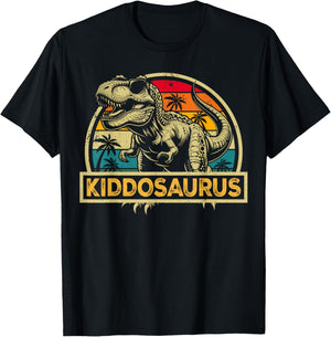 Kiddosaurus T Rex Dinosaur Kiddo Saurus Family Matching T-Shirt - T-Shirt | Black