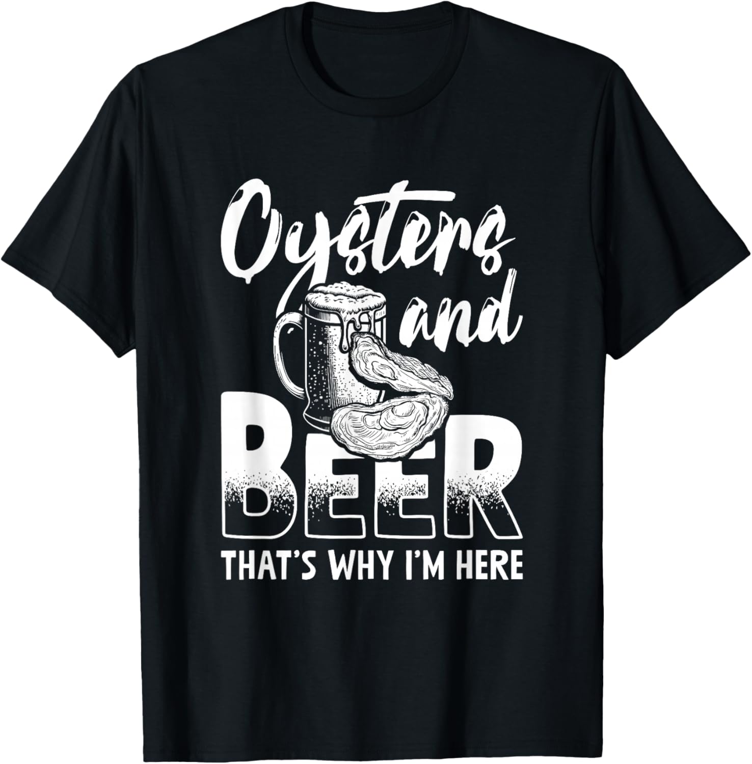 Oyster And Beer Oyster Shucker Seafood Oyster Shucking Shuck T-Shirt - T-Shirt | Black
