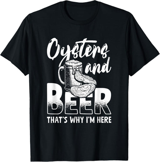 Oyster And Beer Oyster Shucker Seafood Oyster Shucking Shuck T-Shirt - T-Shirt | Black