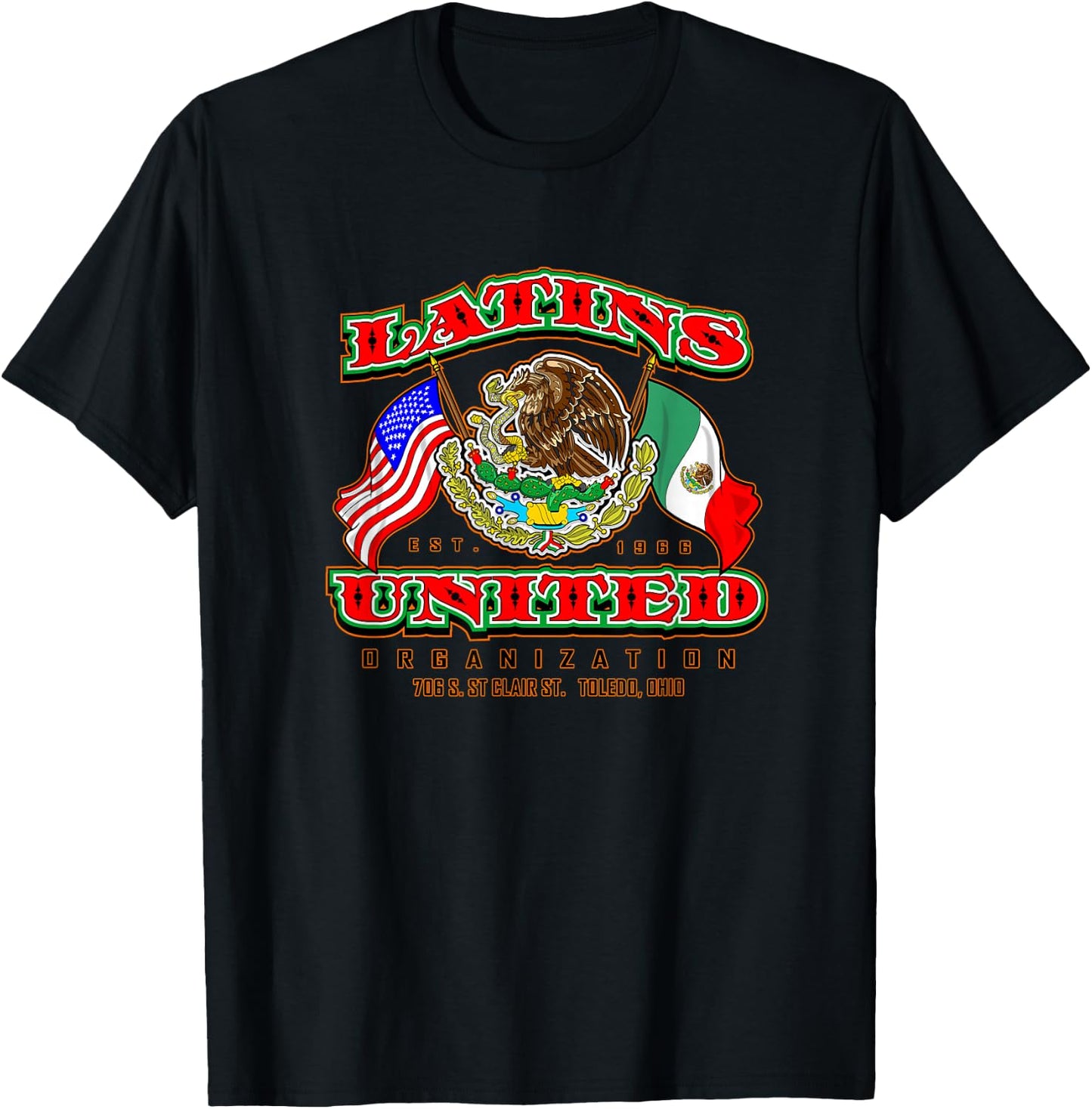 Latins United Toledo Ohio 02 T-Shirt - T-Shirt | Black