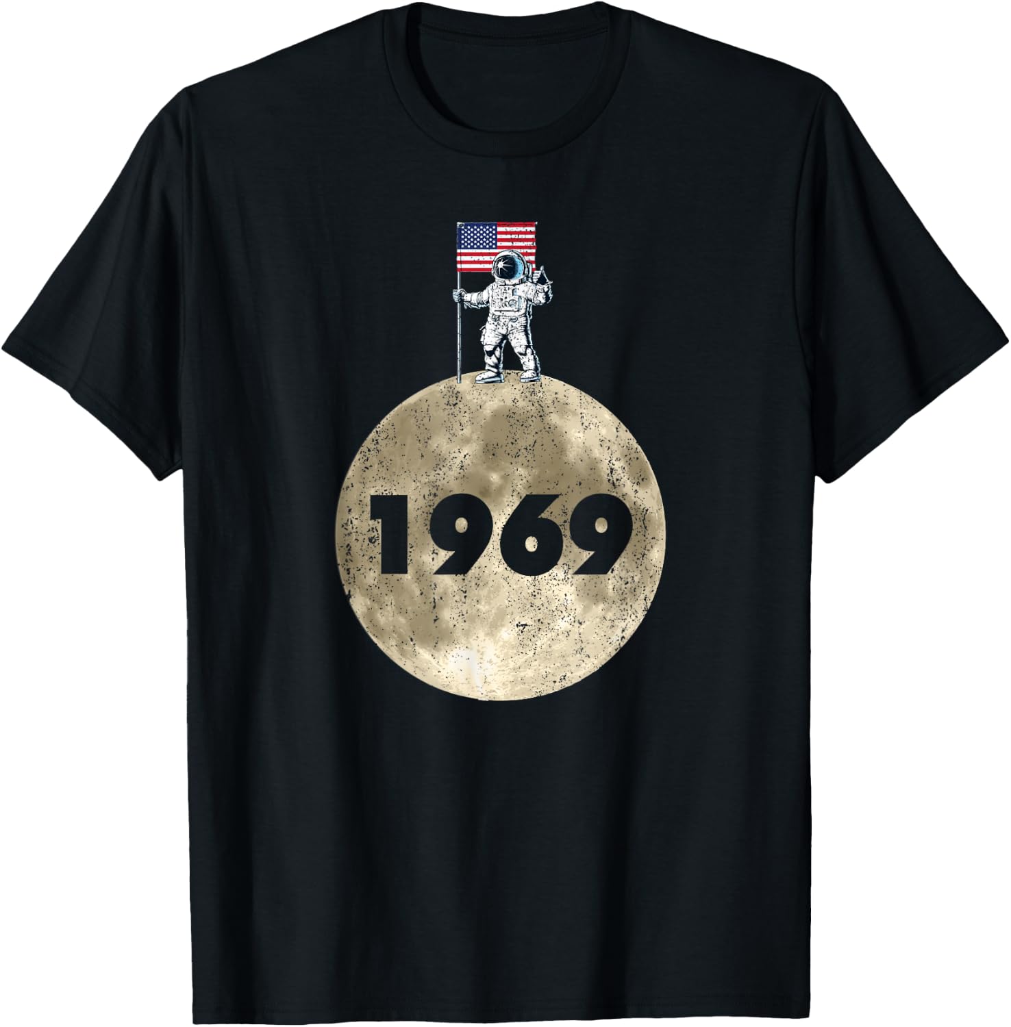1969 Moon Lunar Landing American Astronaut Outer Space T-Shirt - T-Shirt | Black