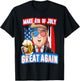Make 4th of July Great Again Trump Drink Beer In Sunglasses Women Men T-Shirt - T-Shirt | Black