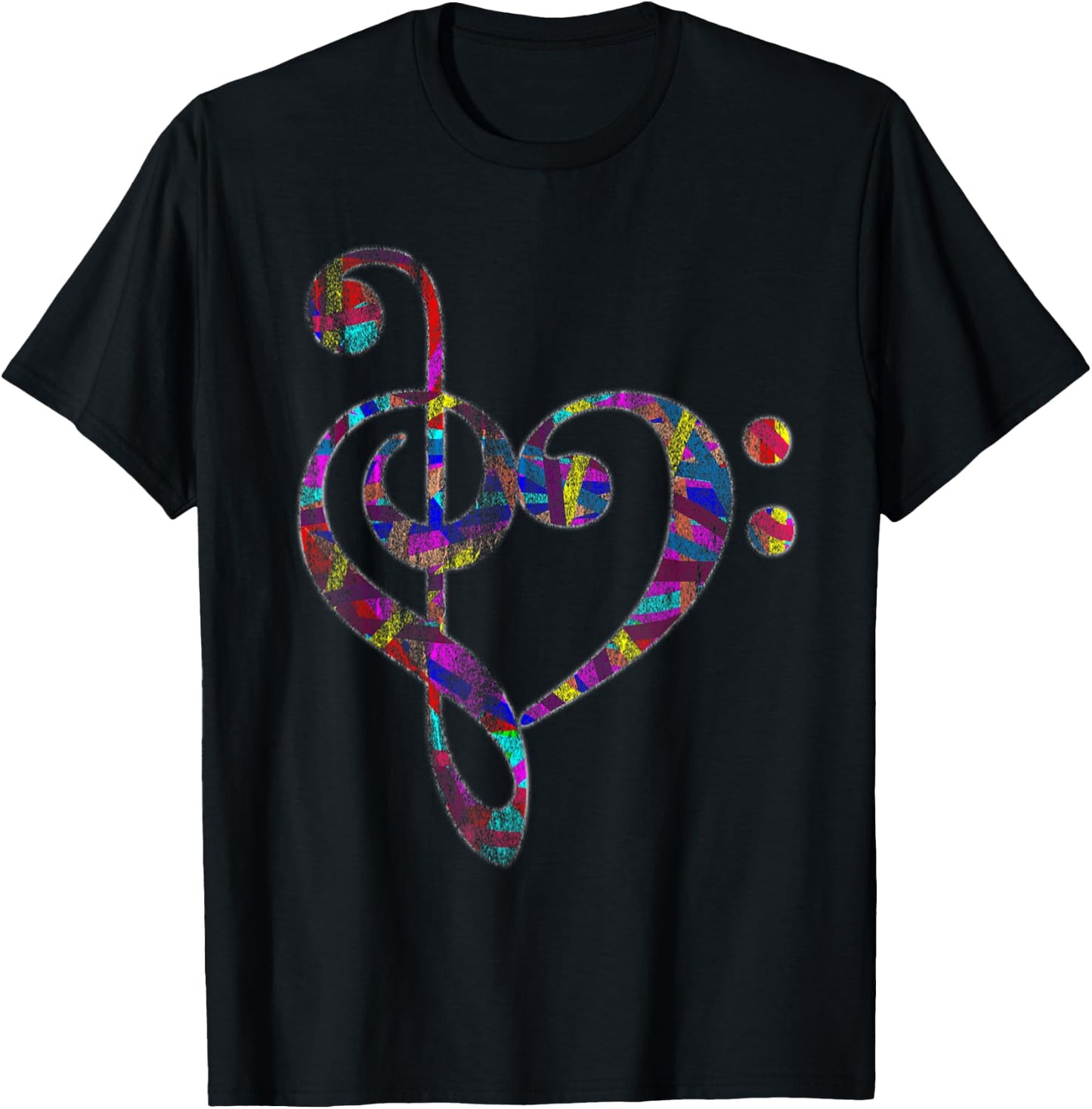 Bass Clef Musician Valentines Day Gifts Treble Clef T-Shirt - T-Shirt | Black