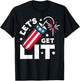 Patriotic 4th of july Let's Get Lit T-Shirt - T-Shirt | Black