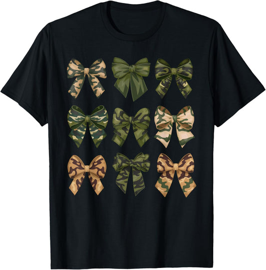 Camo Coquette Bow Duck Hunt Duck Hunting Women T-Shirt - T-Shirt | Black