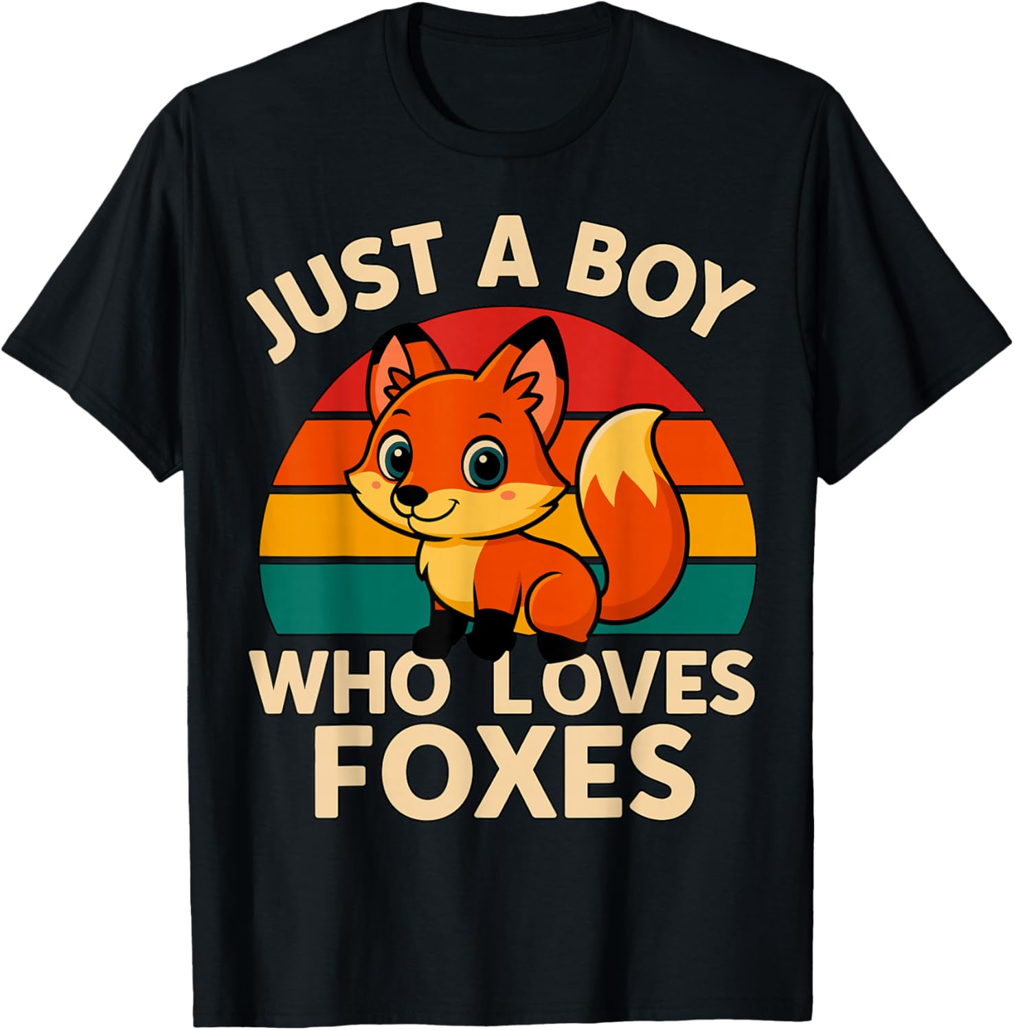 Just a Boy who Loves Foxes T-Shirt - T-Shirt | Black