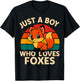 Just a Boy who Loves Foxes T-Shirt - T-Shirt | Black