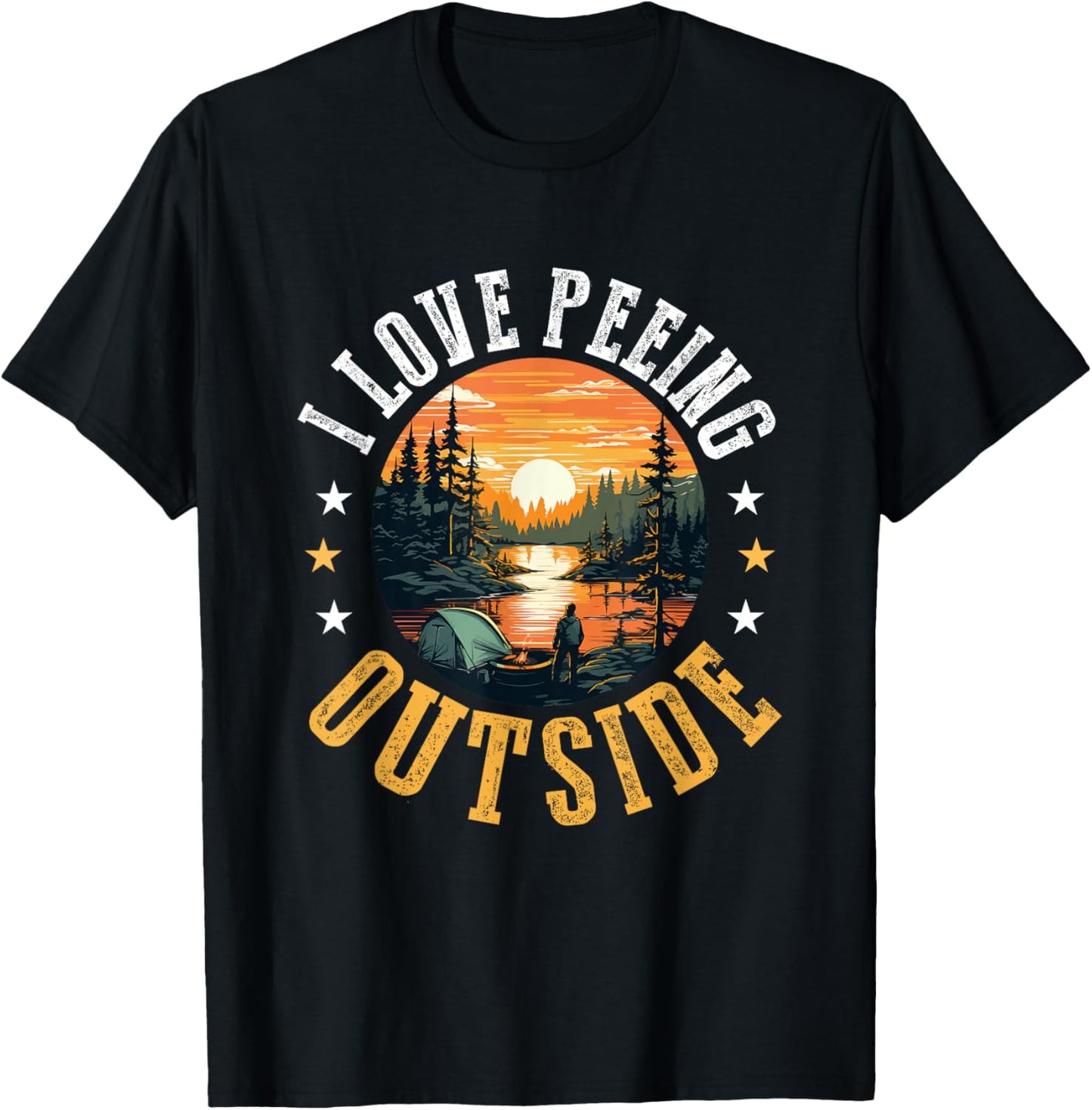 Camping Tent I Love Peeing Outside T-Shirt - T-Shirt | Black