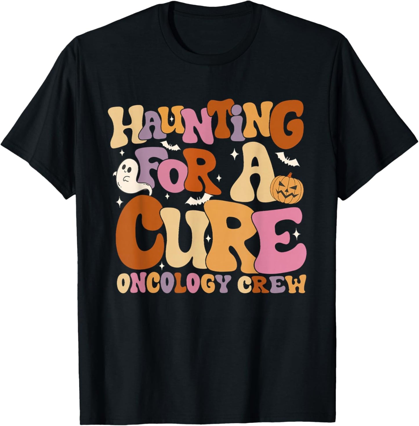 Haunting For A Cure Oncology Crew Halloween Pedi Onc Crew T-Shirt - T-Shirt | Black