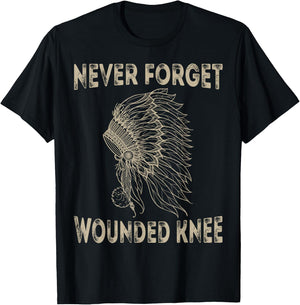 Wounded Knee Native American Lakota Tribe Chief T Shirt T-Shirt - T-Shirt | Black