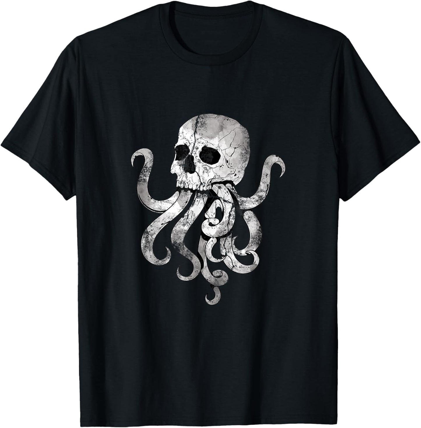 Sea Monster Kraken Gift Predator Skull Octopus T-Shirt - T-Shirt | Black