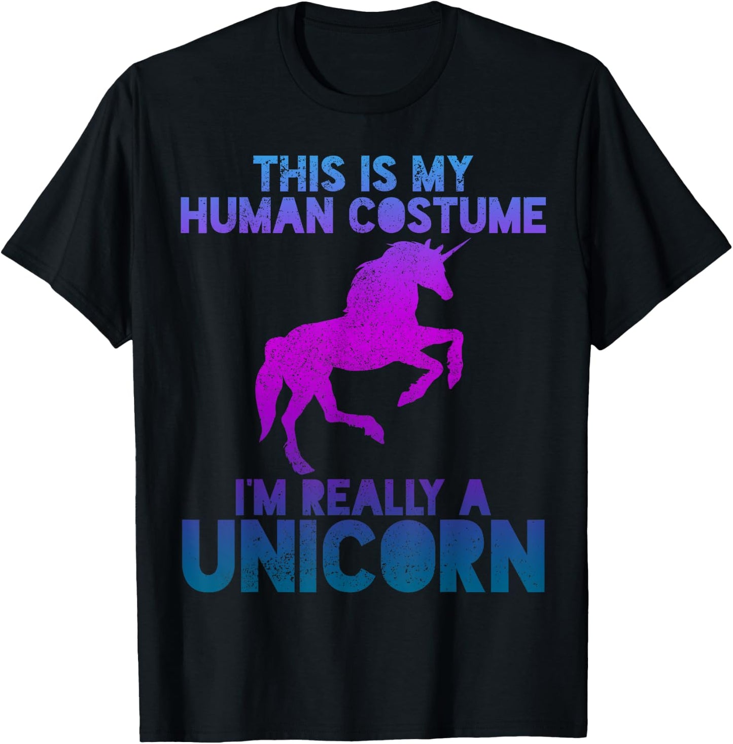 Unicorn Shirt - People Costume Saying Funny Halloween T-Shirt - T-Shirt | Black