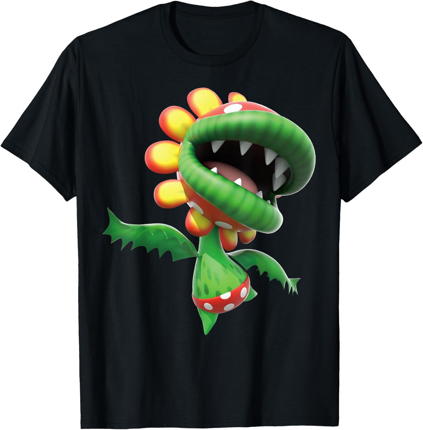 Super Mario Petey Piranha 3D Poster T-Shirt - T-Shirt | Black