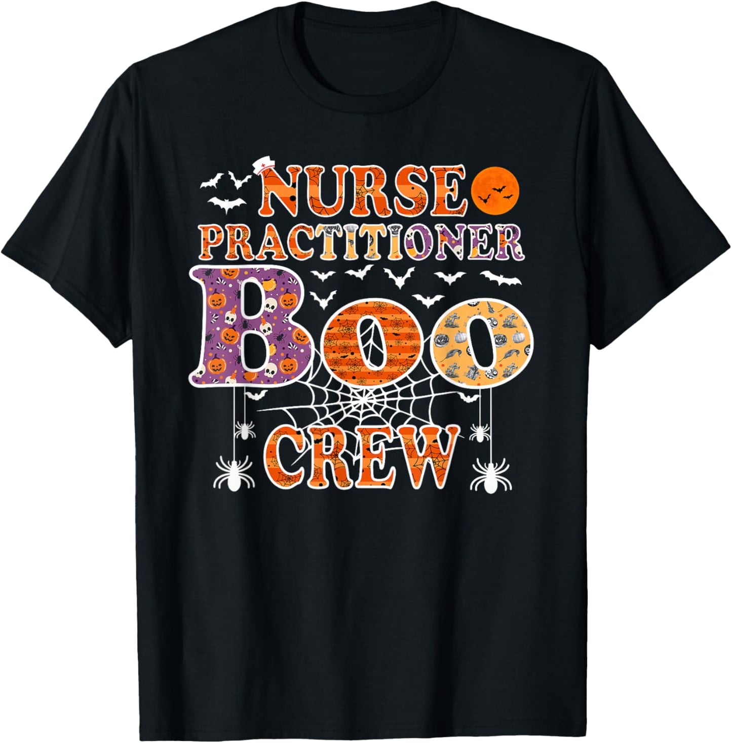 Nurse Practitioner Boo Crew Funny Halloween T-Shirt - T-Shirt | Black