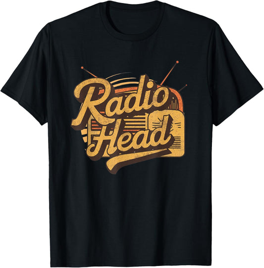 Retro Vintage Radio Head T-Shirt - T-Shirt | Black