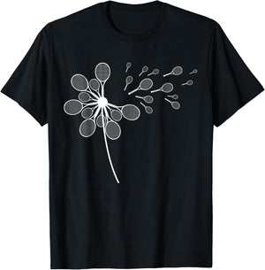 Dandelion Flower Tennis Graphic Player Coach Racket Sports T-Shirt - T-Shirt | Black