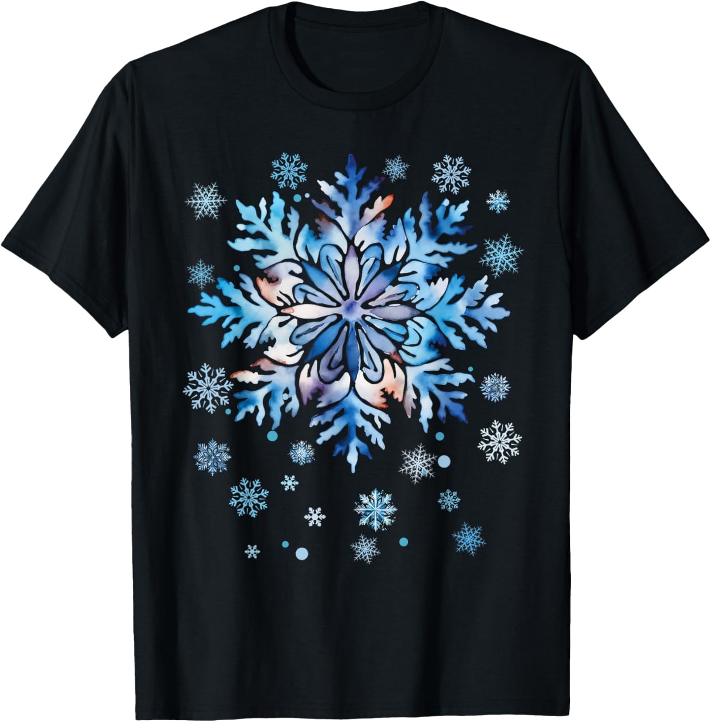Snowflake Costume Winter Christmas Matching Women Kids Adult T-Shirt - T-Shirt | Black