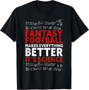 Fantasy Football It's Science | Draft Day Fantasy Football T-Shirt - T-Shirt | Black