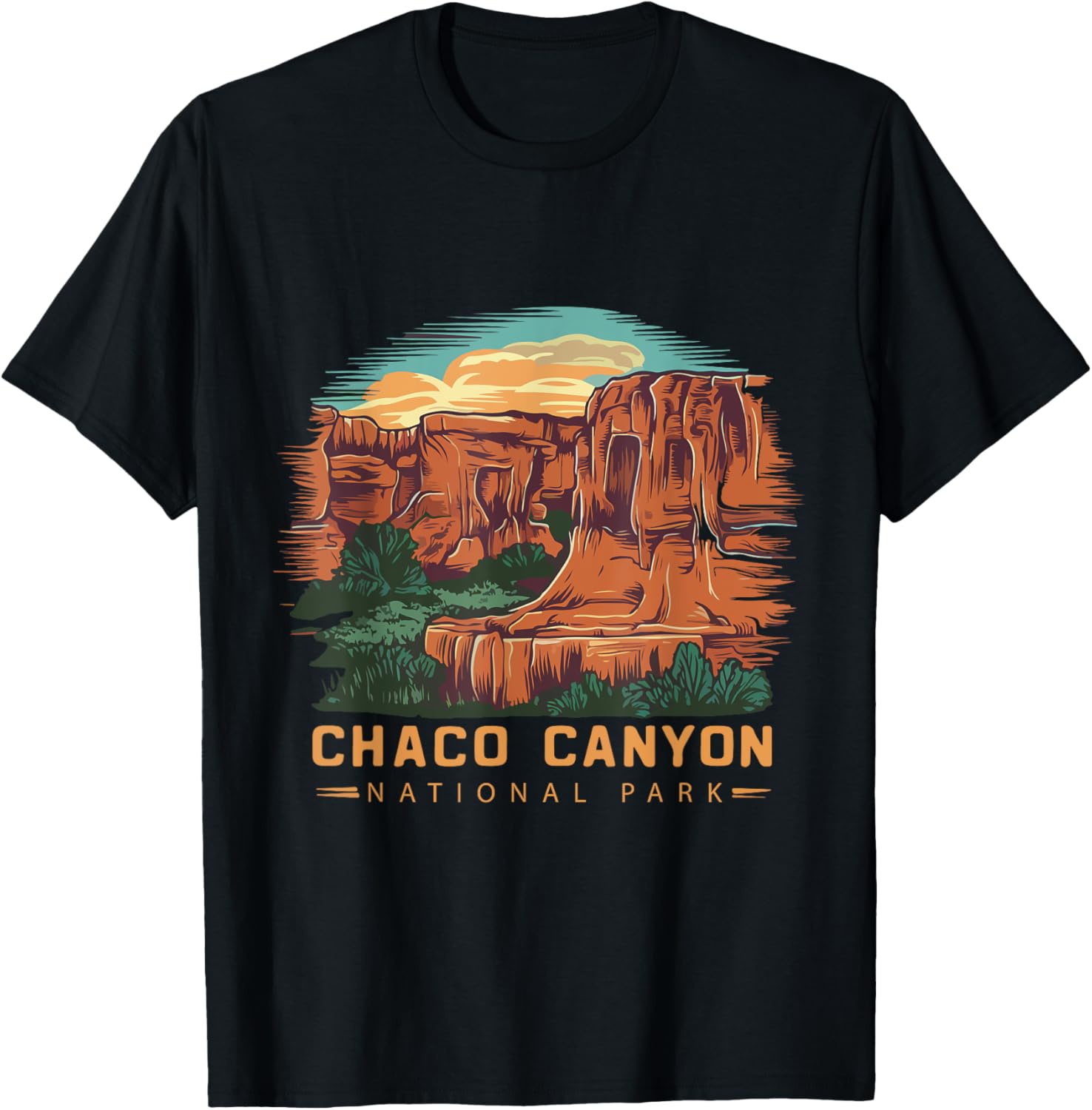 Chaco Canyon National Park T-Shirt - T-Shirt | Black