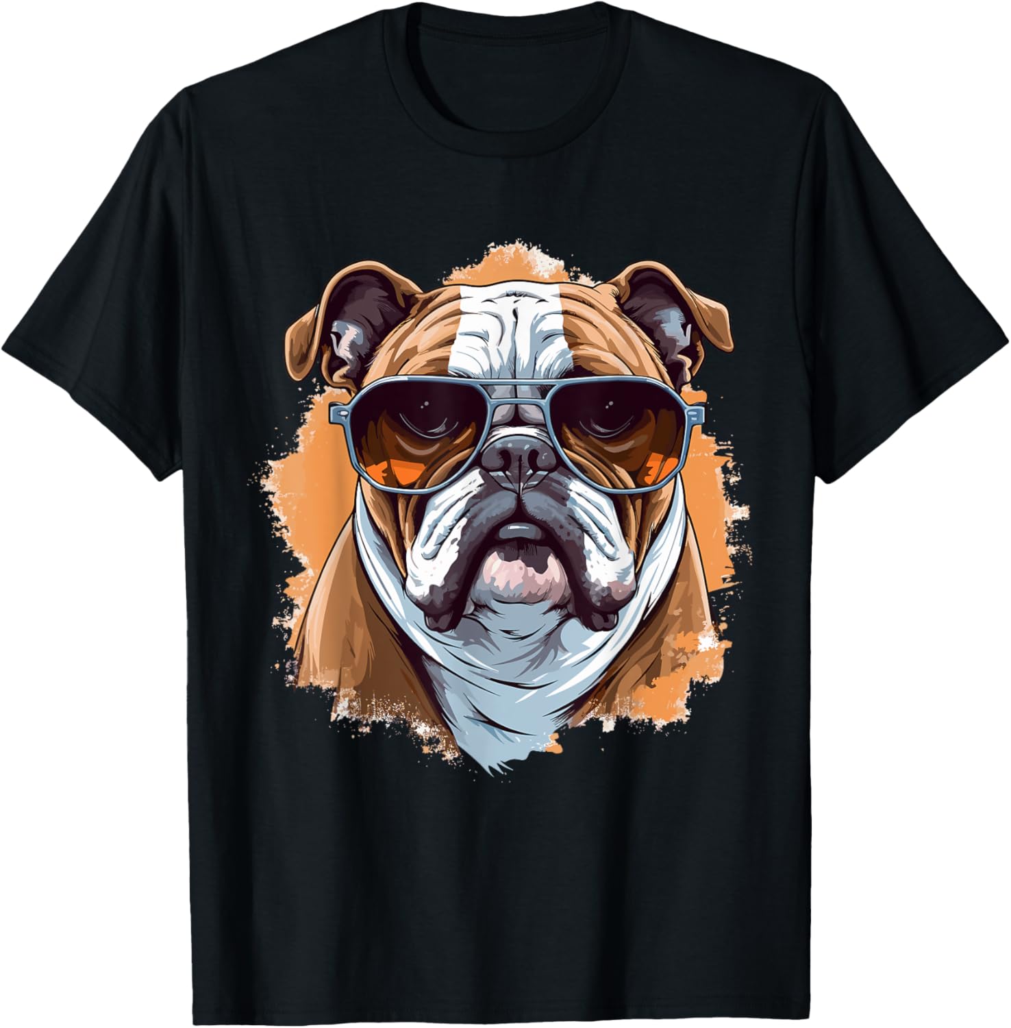 English Bulldog With Sunglasses Women Girls Kids T-Shirt - T-Shirt | Black