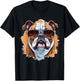 English Bulldog With Sunglasses Women Girls Kids T-Shirt - T-Shirt | Black