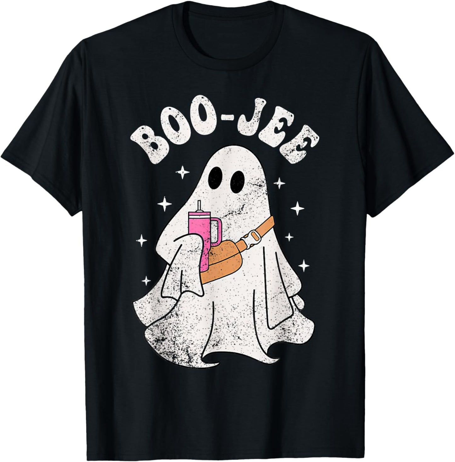 Spooky Season Cute Ghost Halloween Costume Boujee Boo Jee T-Shirt - T-Shirt | Black