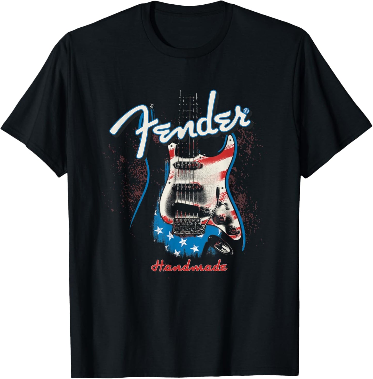 Fender Handmade Guitars 4th of July American Flag T-Shirt - T-Shirt | Black