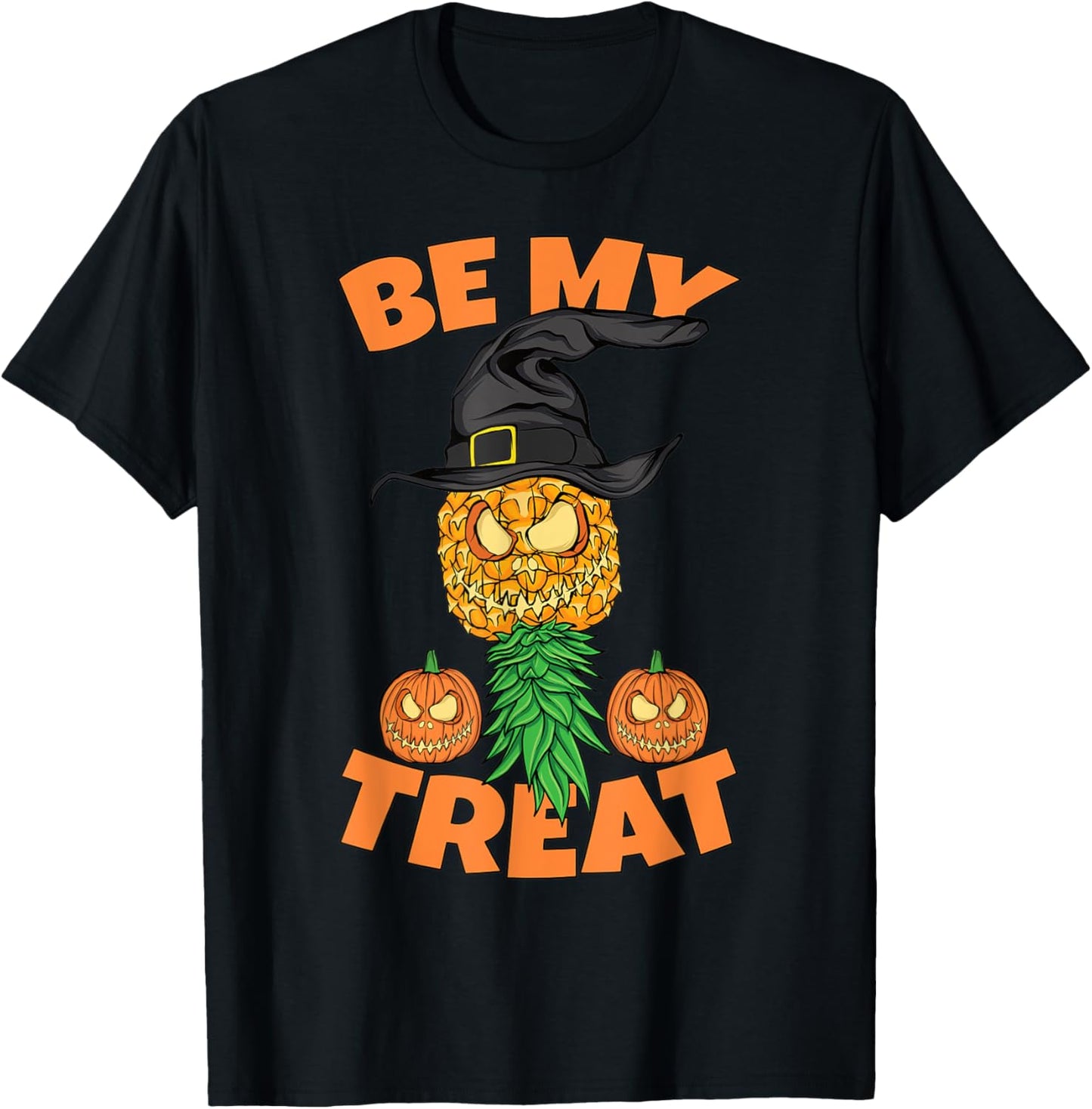 Halloween Be My Treat Upside Down Pineapple Funny Swinger T-Shirt - T-Shirt | Black