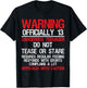 13 Years Old Warning Dangerous Teenager 13th Birthday T-Shirt - T-Shirt | Black