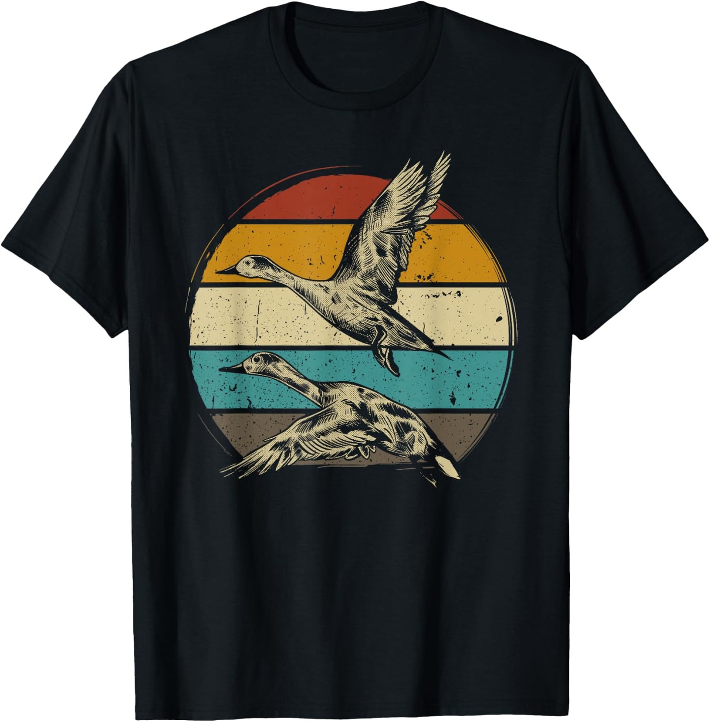 Duck 70s 80s Retro Vintage T-Shirt - T-Shirt | Black