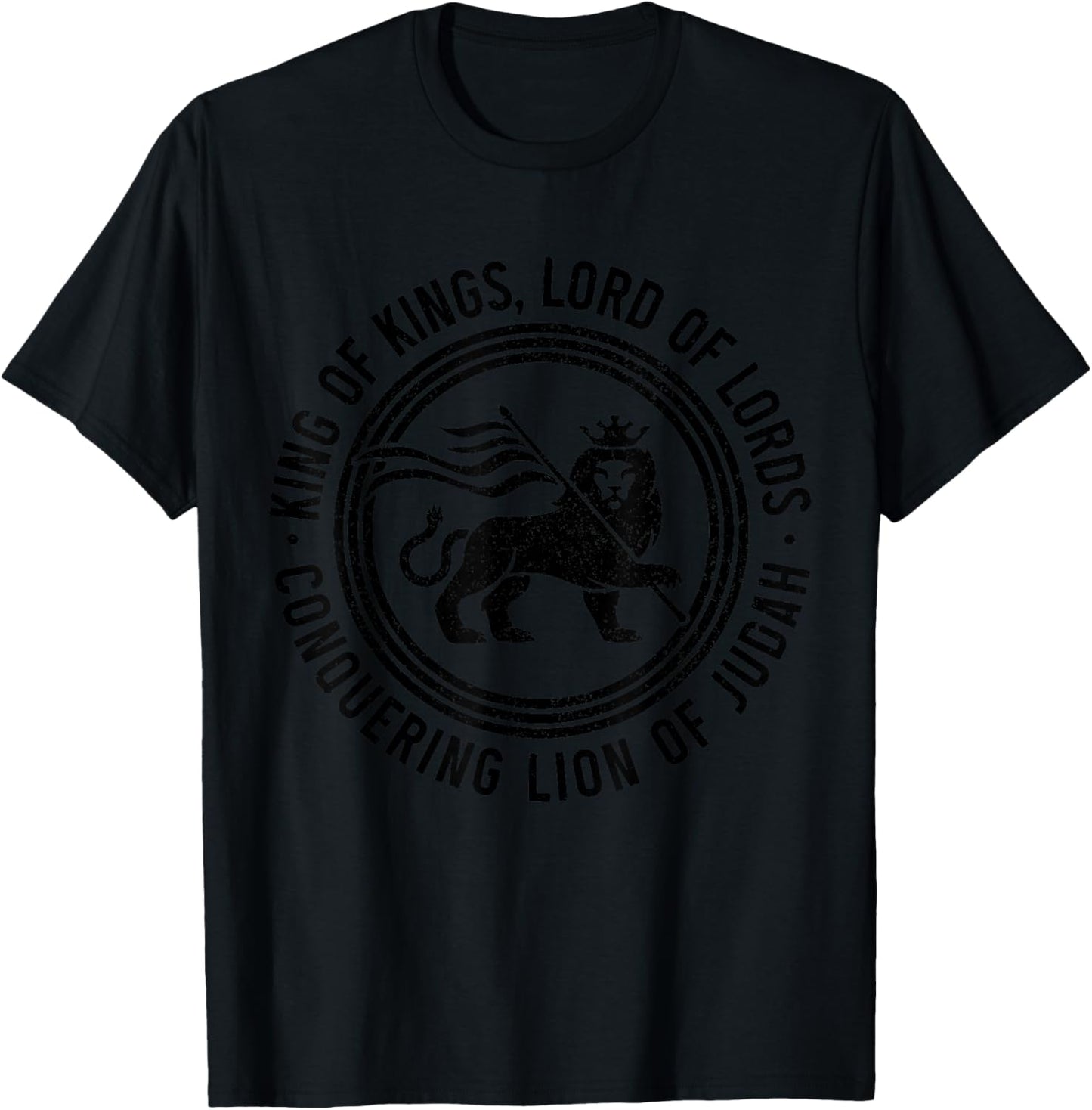 Lion of Judah Reggae Music Rastafari Hebrew Israelite T-Shirt - T-Shirt | Black
